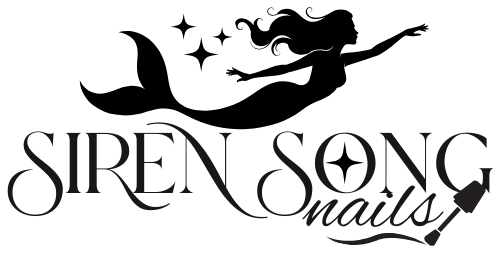 Logo of Siren Song Nails with a mermaid silhouette and nail polish brush.